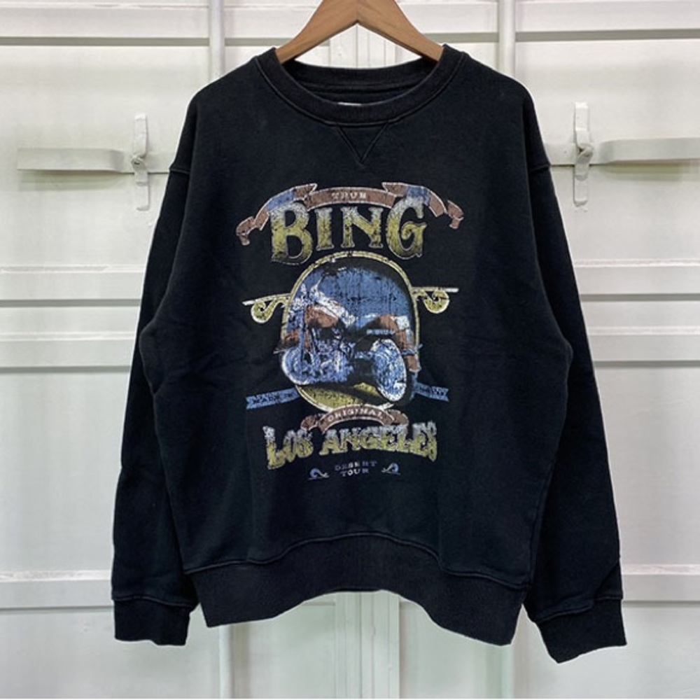 Anine Bing Black Graphic Men's Sweatshirt